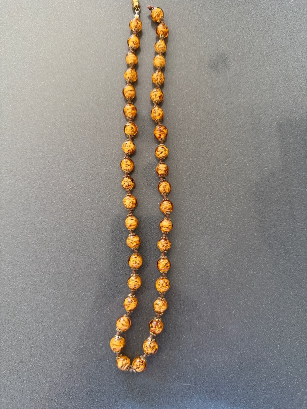 Classic Amber-Tone Murano Glass Bead Necklace - Women Jewelry